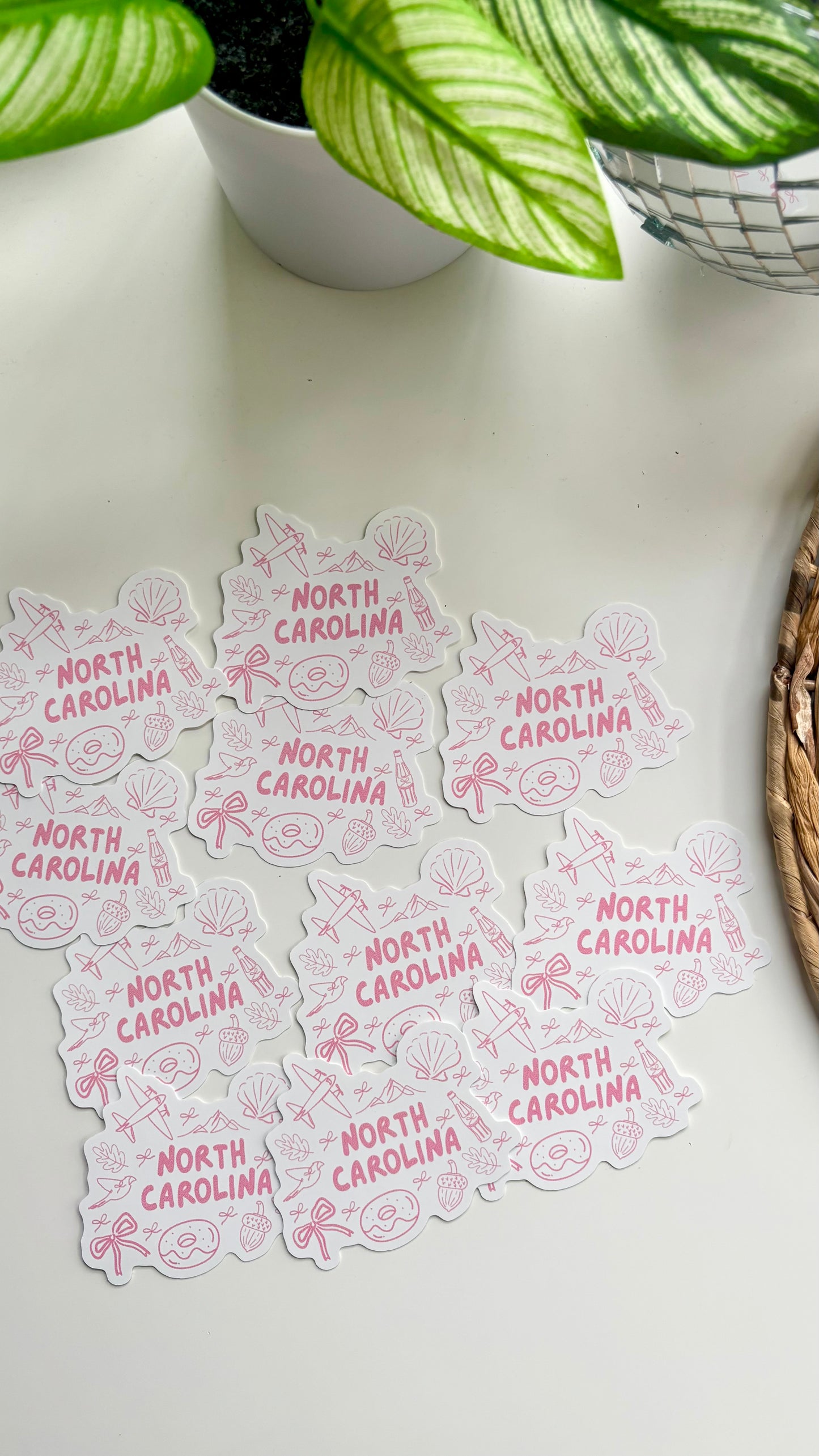 North Carolina Sticker - Pink