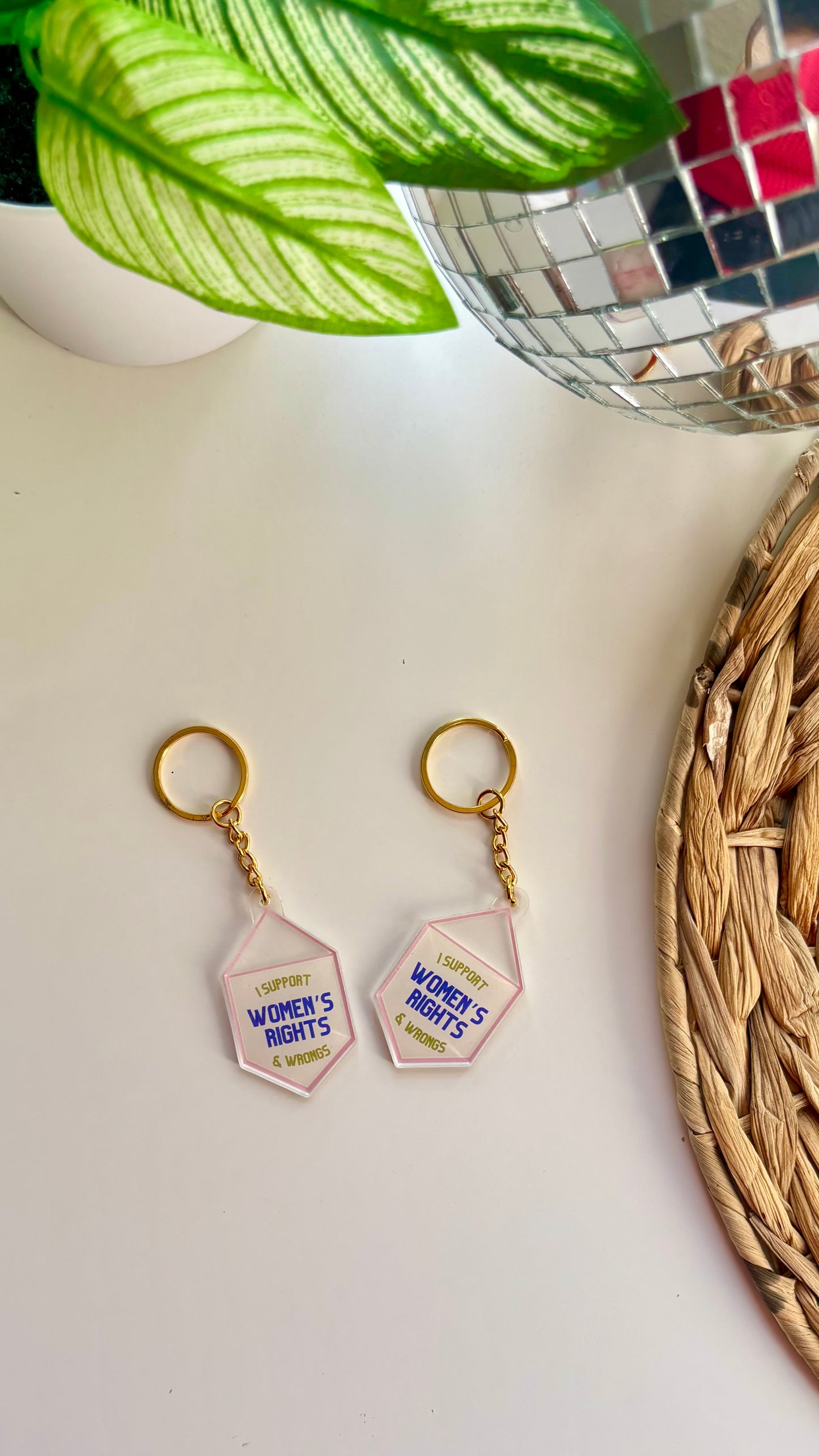 I Support Women's Rights & Wrongs Keychain