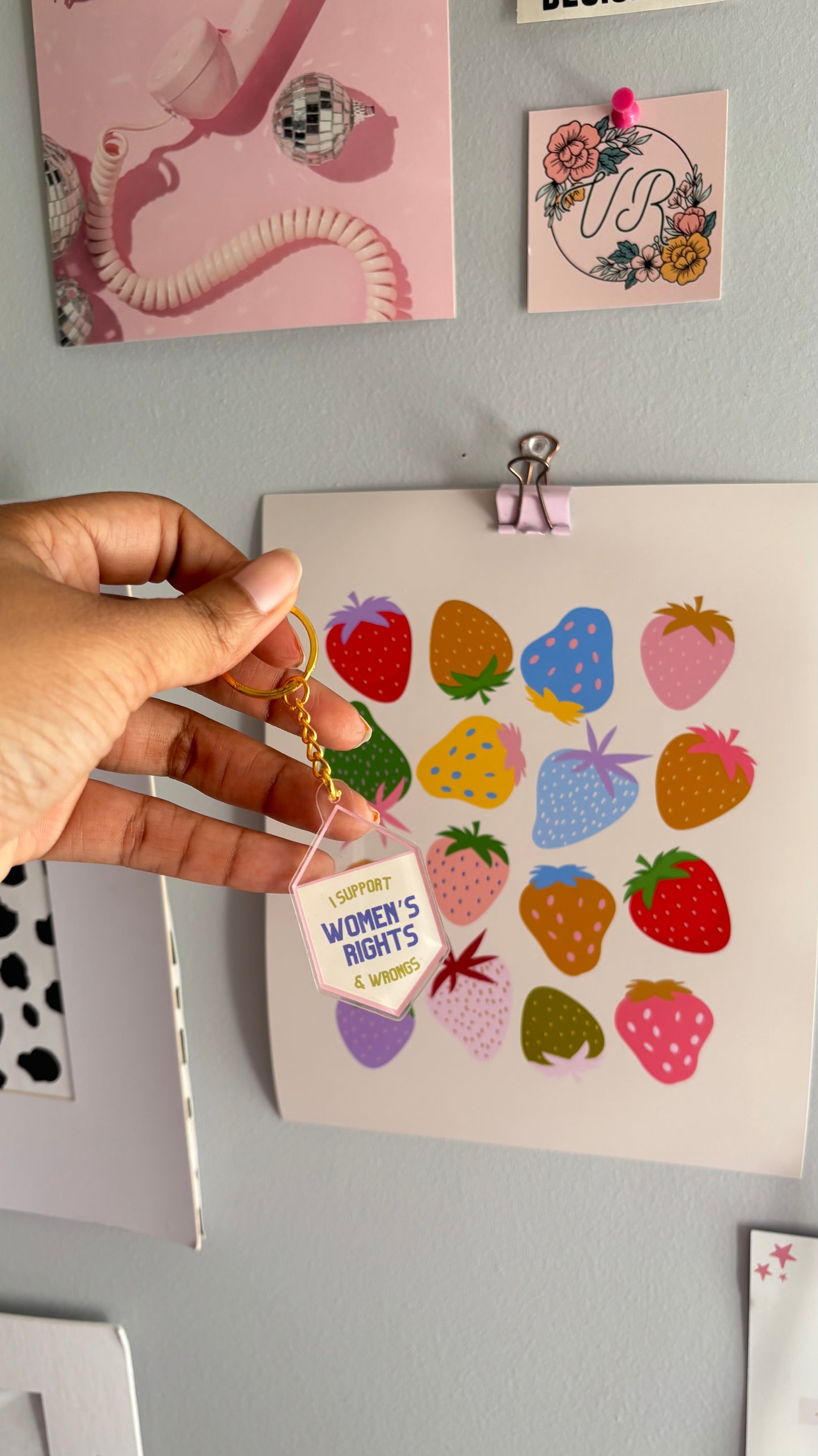 I Support Women's Rights & Wrongs Keychain