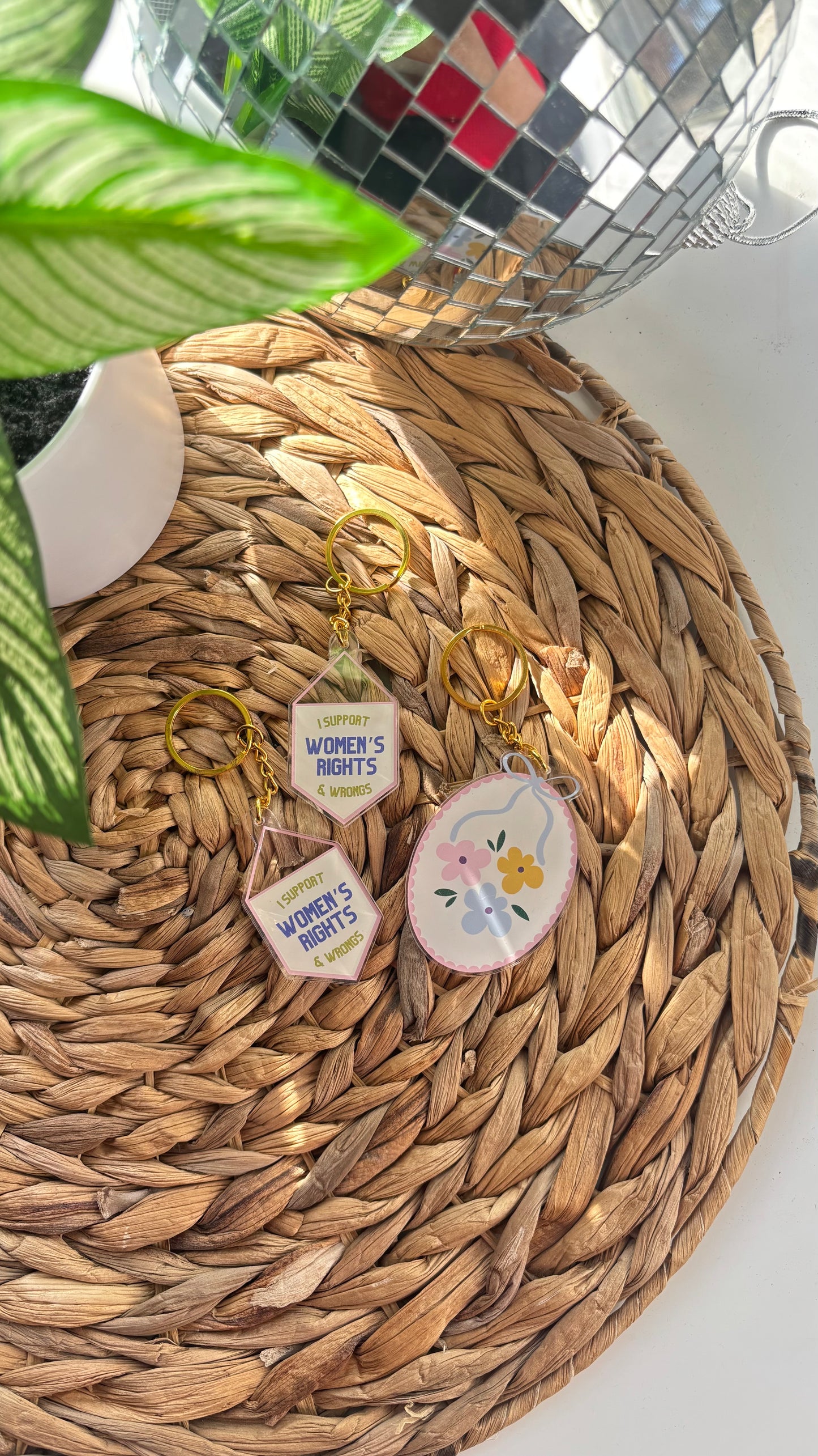 I Support Women's Rights & Wrongs Keychain