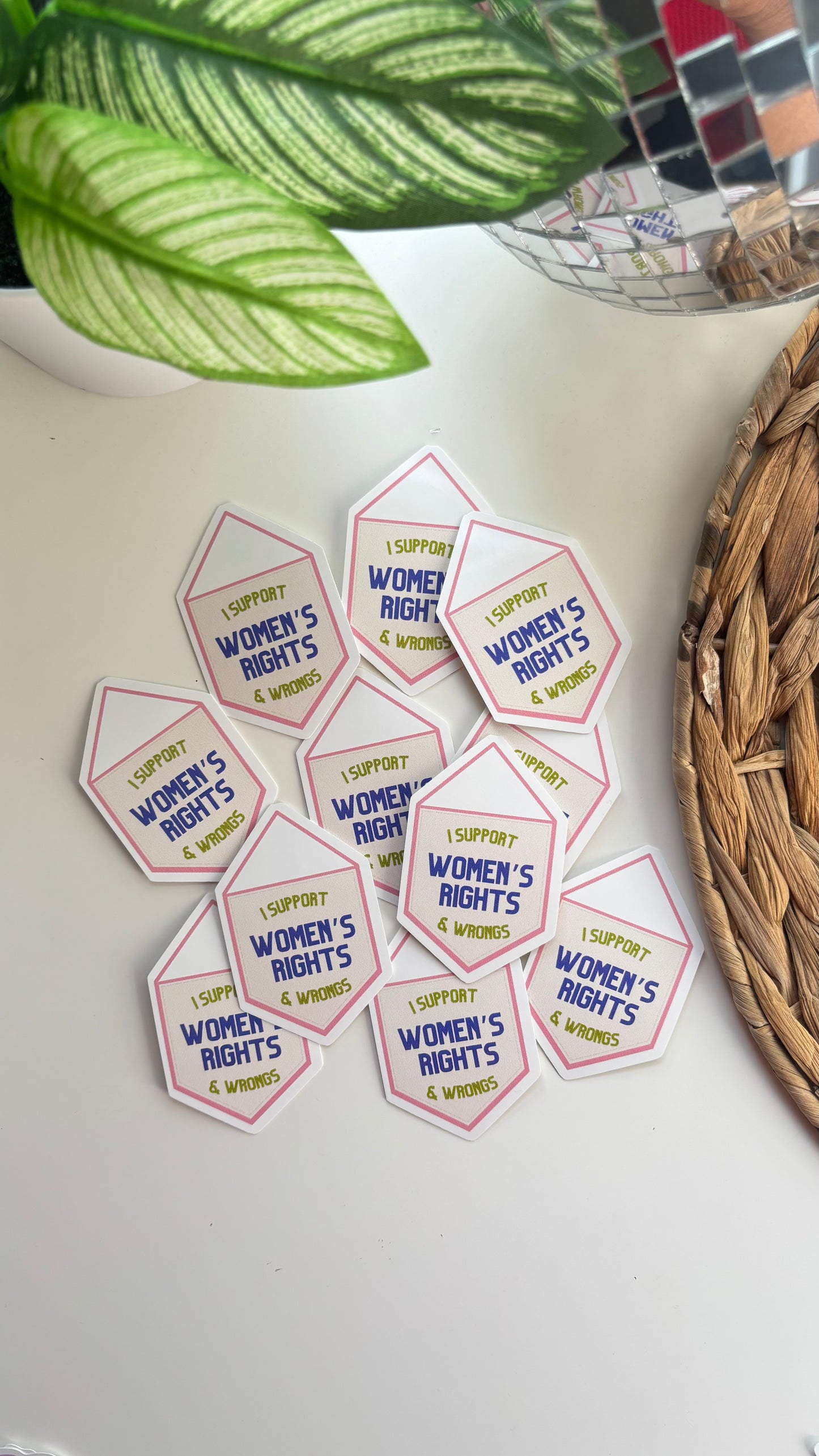 I Support Women's Rights & Wrongs Sticker