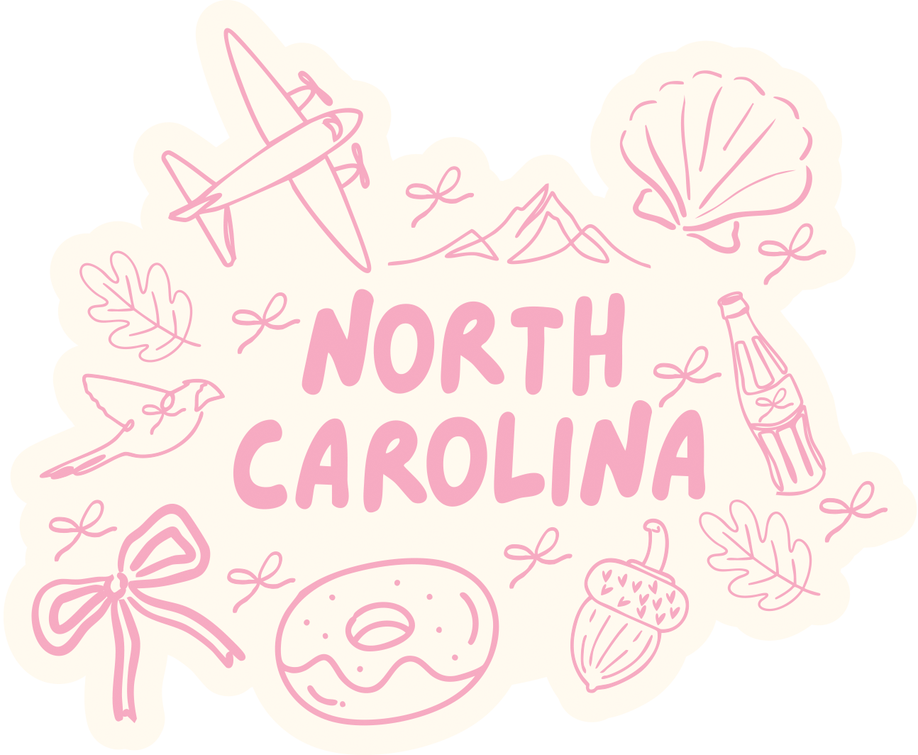 North Carolina Sticker - Pink
