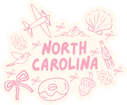 North Carolina Sticker - Pink
